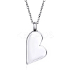 Non-Tarnish Stainless Steel Heart Urn Ashes Pendant Necklace BOTT-PW0007-08-2