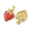 2Pcs Brass Micro Pave Cubic Zirconia Enamel Pendants KK-YW0003-26-1