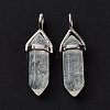 Pale Green Watermelon Stone Glass Pointed Pendants G-K329-25P-2