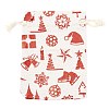 Christmas Theme Cotton Fabric Cloth Bag ABAG-H104-B13-2