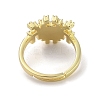Real 18K Gold Plated Brass Pave Cubic Zirconia Adjustable Rings RJEW-M170-05G-01-3
