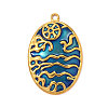 304 Stainless Steel Enamel Pendants STAS-OY010-02G-1-1