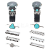   8Pcs 8 Style Half Round & Triangle Synthetic Turquoise Watch Band Charms Set MOBA-PH0001-12-1