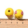 Valentine's Day Element Printed Wood Beads WOOD-R002-01-07-3