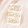 Ion Plating(IP) 304 Stainless Steel Huggie Hoop Earrings EJEW-O087-07B-4