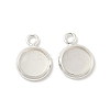 Flat Round Brass Pendant Cabochon Settings KK-K414-14A-S-1