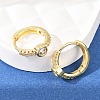 Flat Round Brass Micro Pave Clear Cubic Zirconia Hoop Earrings EJEW-D348-28G-5