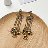Alloy Fan Tassel Chandelier Earrings FS-WG889C6-02-2