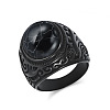 304 Stainless Steel with Synthetic Turquoise Finger Rings for Men FS-WG44E14-17-1