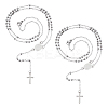2Pcs 304 Stainless Steel Rosary Bead Necklaces Set For Easter NJEW-UN0001-43-1