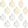 12Pcs 2 Colors 201 Stainless Steel Pendants STAS-UN0040-19-1