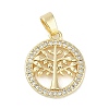 Rack Plating Brass Micro Pave Cubic Zirconia Pendants KK-H509-20G-02-1