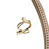 Criss Cross Brass Micro Pave Clear Cubic Zirconia with Plastic Imitation Pearl Cuff Rings FS-WG6C634-01-1-5