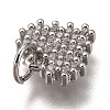 Brass Micro Pave Clear Cubic Zirconia Charms ZIRC-B002-61P-3