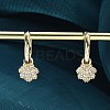Brass Clear Cubic Zirconia Hoop Earrings EJEW-Q014-06G-4