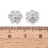 Brass Micro Pave Clear Cubic Zirconia Bead Caps KK-Q071-07P-02-3