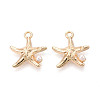 Rack Plating Alloy & Imitation Pearl Pendants ENAM-T024-04G-1