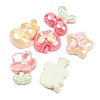 Electroplate Opaque Resin Cabochons RESI-B043-03-2
