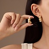 304 Stainless Steel Imitation Pearl Stud Earrings EJEW-R012-04G-1