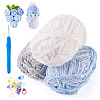 3 Rolls Polyester Chenille Wool Yarn OCOR-MB0001-06C-1