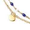 304 Stainless Steel Double Layer Chain Anklets AJEW-AN00632-01-3