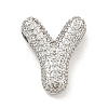 Platinum Plated Brass Micro Pave Cubic Zirconia Pendants KK-L073-001P-Y-1