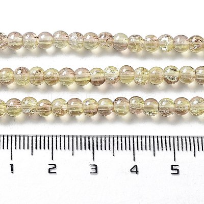Spray Painted Crackle Glass Beads Strands CCG-Q002-4mm-05-1
