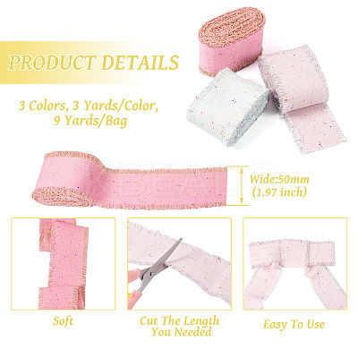 9 Yards 3 Colors Flat Cotton Ribbon OCOR-TA0001-59-1