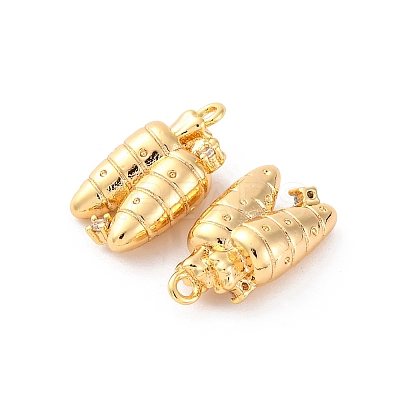 Brass Rhinestone Pendants KK-E793-02G-1