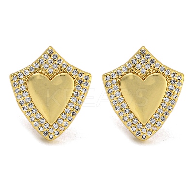 Rack Plating Brass Micro Pave Clear Cubic Zirconia Stud Earrings EJEW-I313-18A-G-1