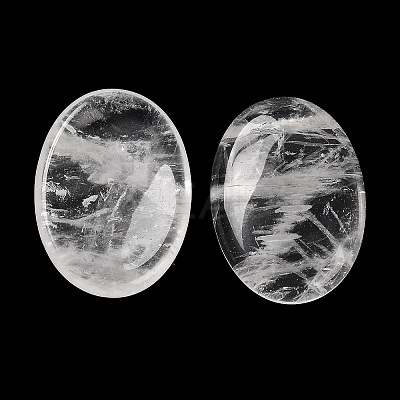 Natural Quartz Crystal Oval Worry Stone G-R487-01B-1