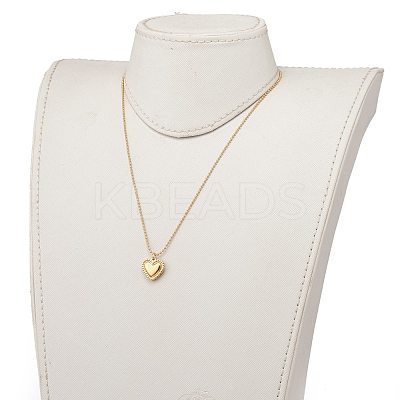 304 Stainless Steel Heart Pendant Necklaces NJEW-JN03268-1