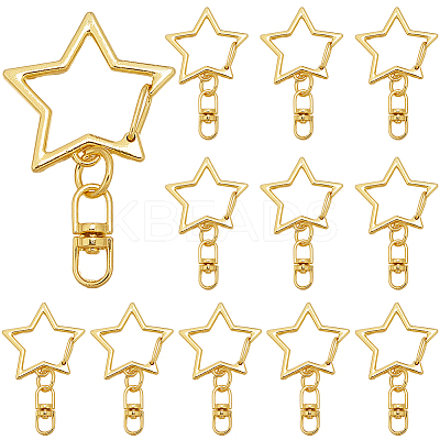 40Pcs Alloy Swivel Clasps Lanyard Snap Hook FIND-SP0003-60G-1