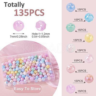 135Pcs 9 Colors Anti-Tarnish Electroplate Glass Beads Strands GLAA-TA0003-61-1