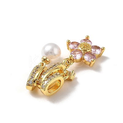 Brass Micro Pave Cubic Zirconia Pendants KK-D383-02G-01-1