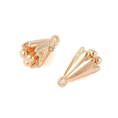 Brass Pendants with Clear Glass Rhinestone KK-N254-66G-1