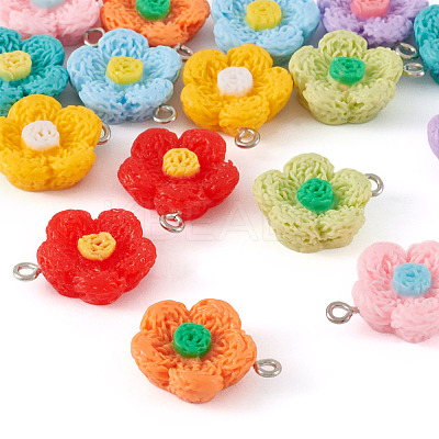 16Pcs 8 Colors Opaque Resin Pendants RESI-TA0002-56-1
