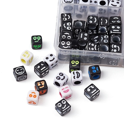 160Pcs 4 Styles Craft Acrylic Beads MACR-YW0002-74-1