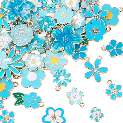 48Pcs 24 Styles Alloy Enamel Pendants ENAM-TA0004-14-1