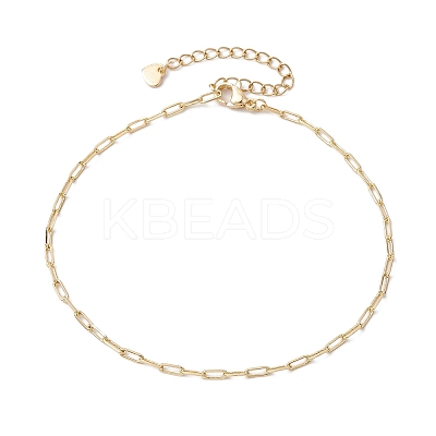 304 Stainless Steel Oval Link Chains Anklets for Women AJEW-AN00623-1