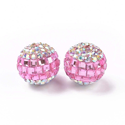 Polymer Clay Rhinestone Beads RB-L029-04B-1