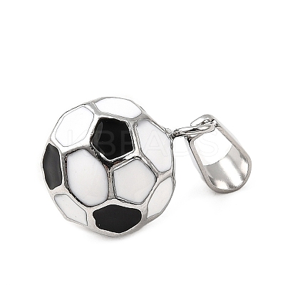 Football 304 Stainless Steel Enamel Pendants STAS-M121-08P-1