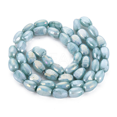 Opaque Baking Paint Crackle Glass Beads Strands EGLA-S174-21A-1