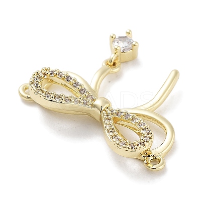 Brass Micro Pave Clear Cubic Zirconia Pendants ZIRC-L104-005G-1