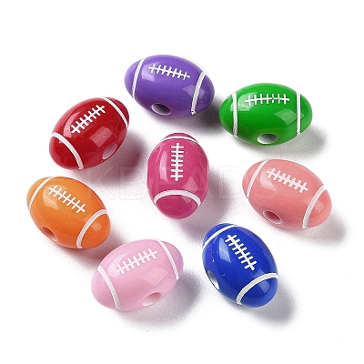 Spray Printed Opaque Acrylic European Beads SACR-P031-28B-1