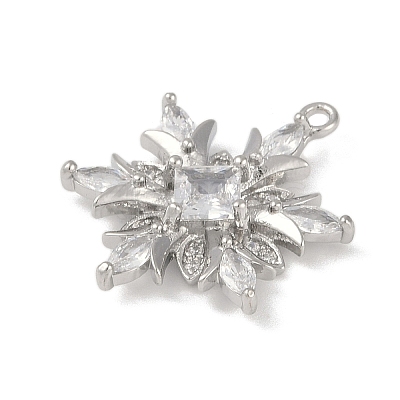 Christmas Theme Brass Micro Pave Cubic Zirconia Pendants KK-Z065-01-02P-1