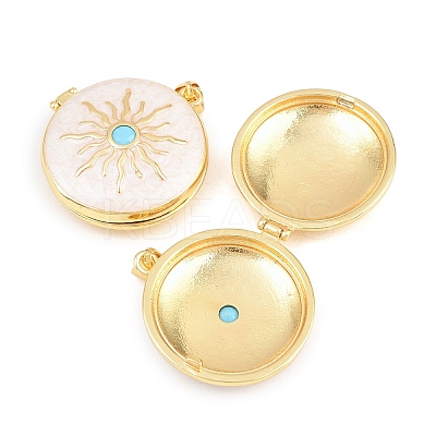 Brass Locket Pendants KK-D232-10G-1