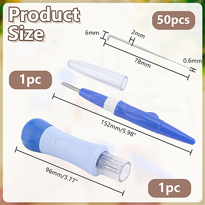 2Pcs 2 Styles Plastic Wool Felting Needle Tool DIY-AR0004-90-1