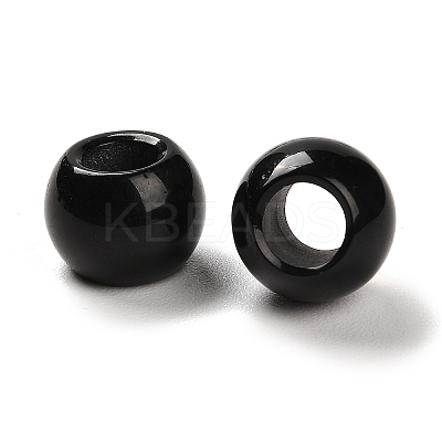 Natural Dyed & Heated Black Agate European Beads LS-G-R488-01P-1