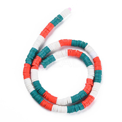 Fixed 3 Color Handmade Polymer Clay Bead Strands CLAY-S096-029I-1